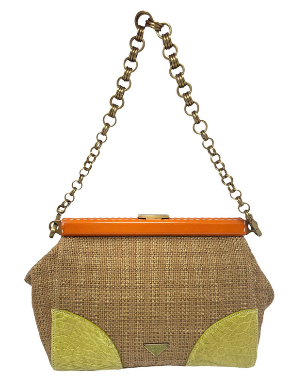 Prada Woven Chain Top Lock Bag