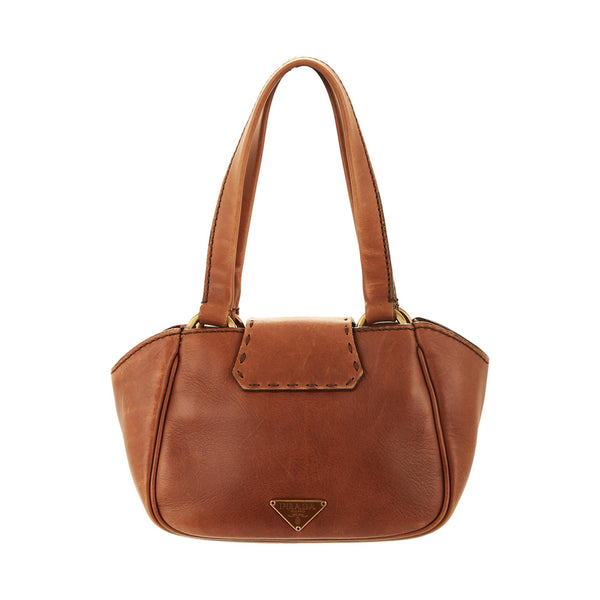 Prada Mini Brown Leather Toggle Bag
