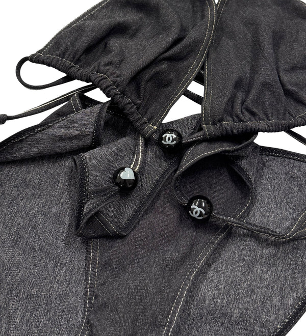 Chanel Black Heart Bikini