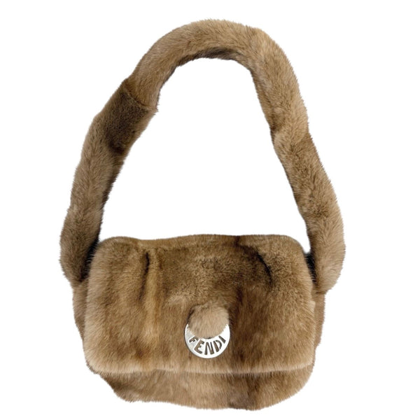 Fendi Fur Logo Shoulder Bag