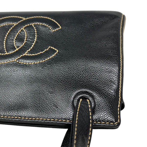 Chanel Black Contrast Stitch Caviar Bag