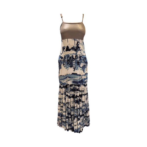 Jean Paul Gaultier Blue Print Maxi Dress