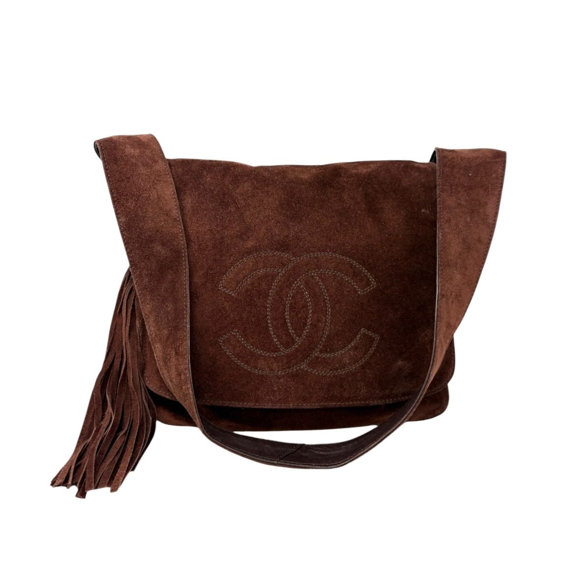Chanel Brown Suede Crossbody Bag