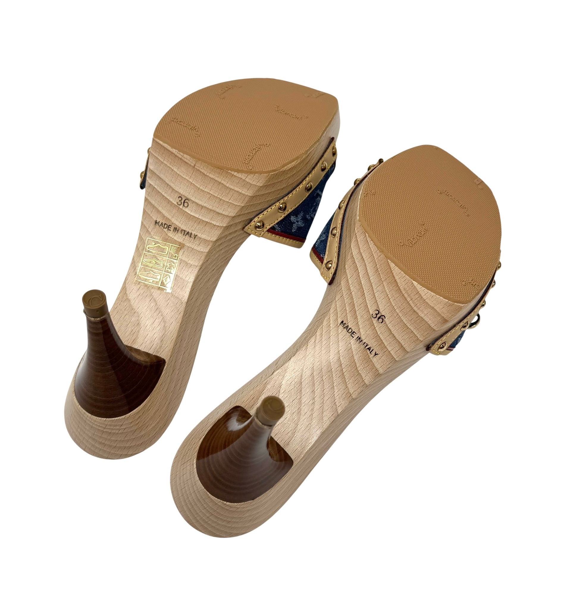 Louis Vuitton Denim Monogram Platform Heels