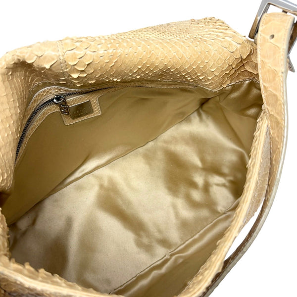 Fendi Ivory Snakeskin Mamma Baguette Bag