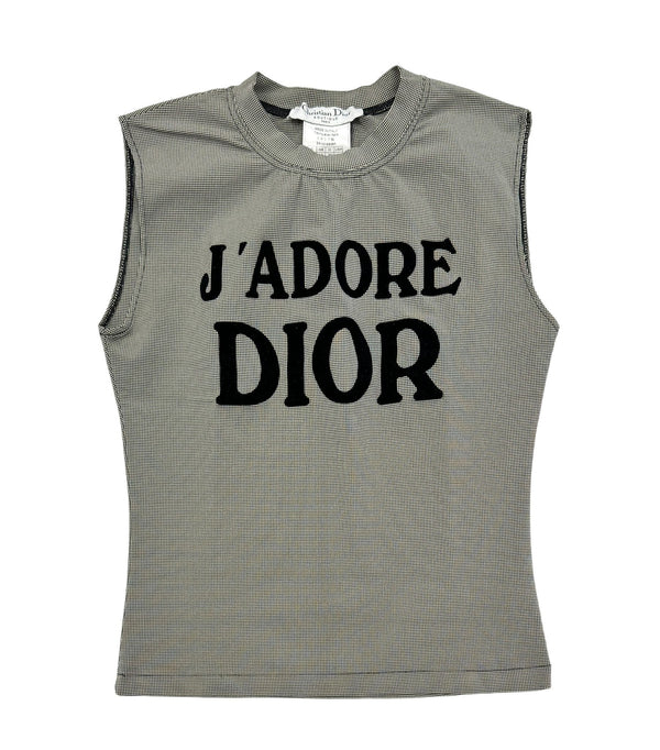 Dior 'J'Adore' Houndstooth Logo Tank
