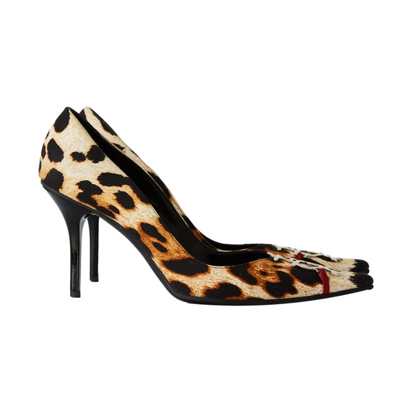 Dior Cheetah Logo Heels