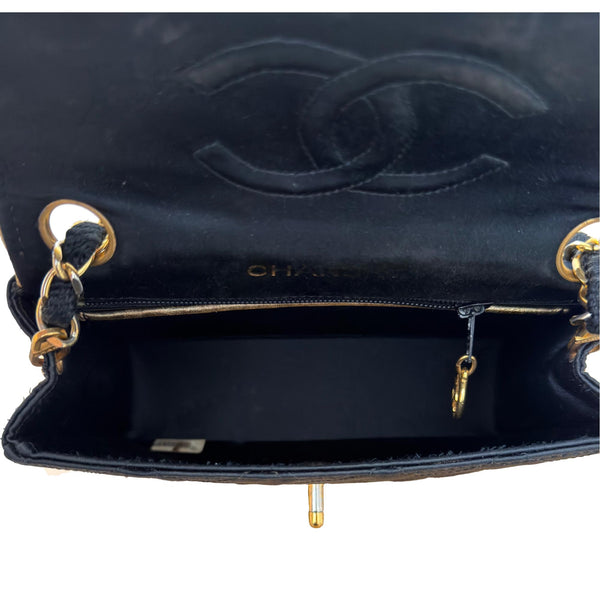 Chanel Black Satin Mini Flap Bag