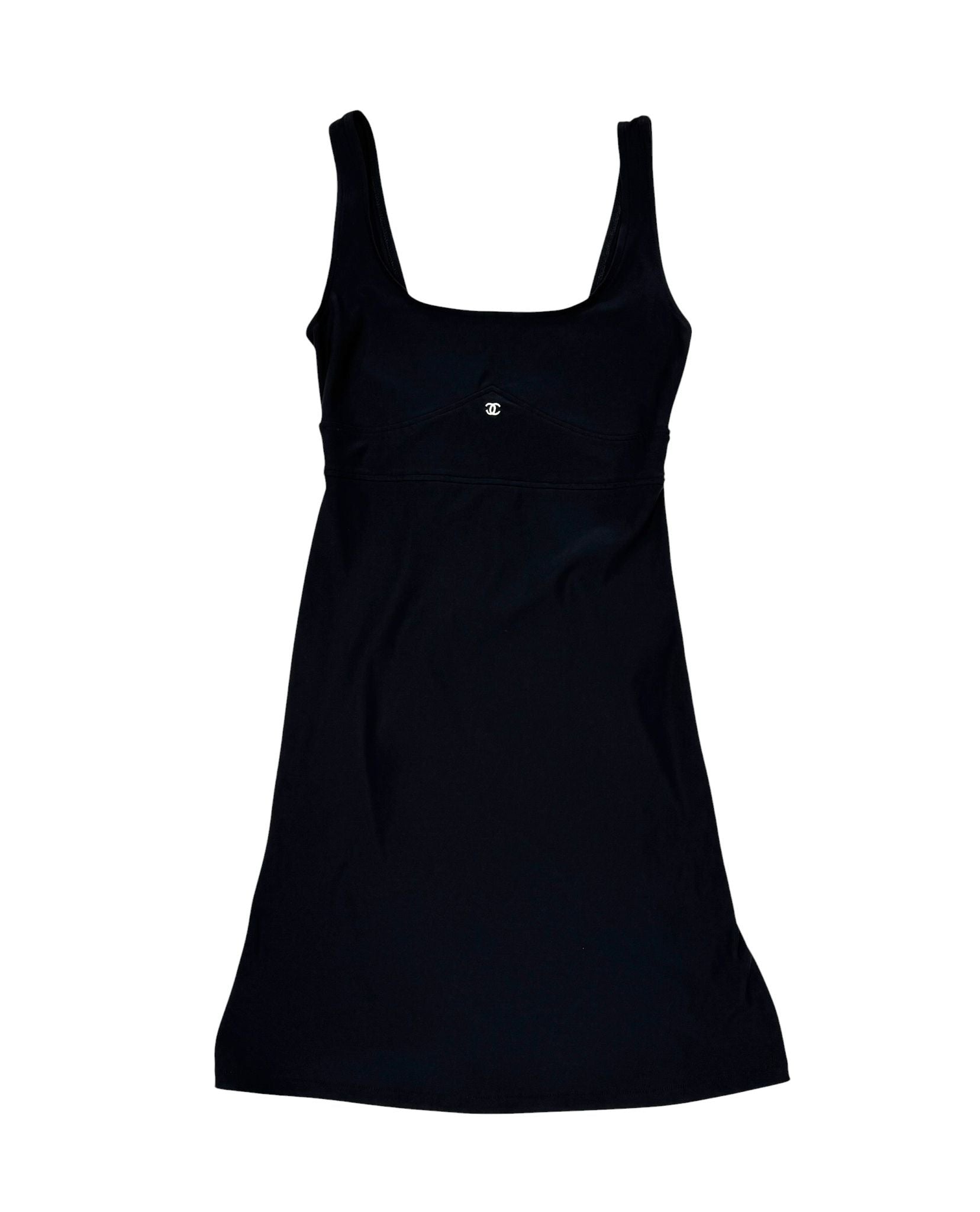 Chanel Black Logo Stretch Dress