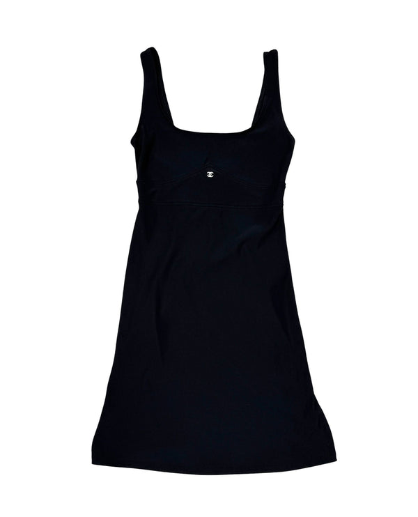 Chanel Black Logo Stretch Dress