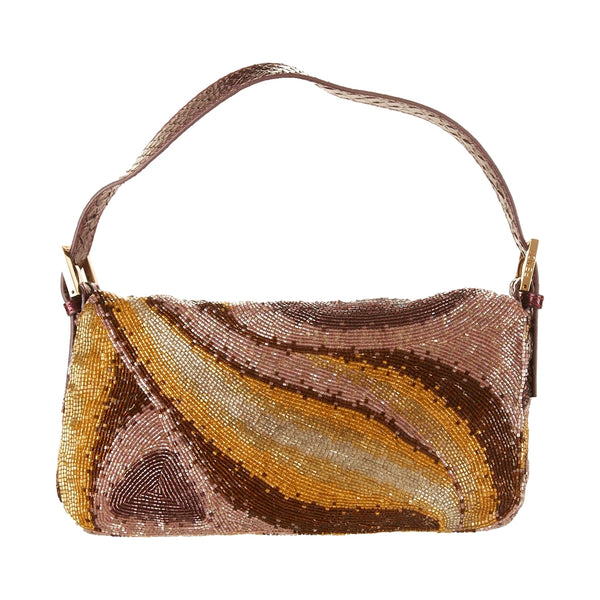 Fendi Beaded Snakeskin Baguette Bag