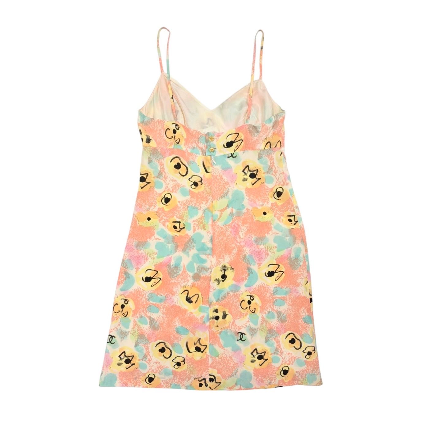 Chanel Pink Floral Silk Slip Dress