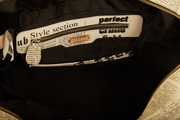 John Galliano Large  "Gazette" Newsprint Handbag