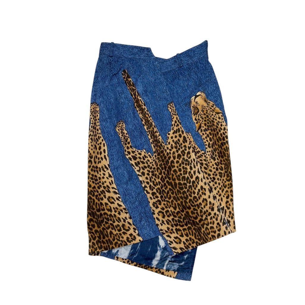 Dior Denim Cheetah Print Skirt