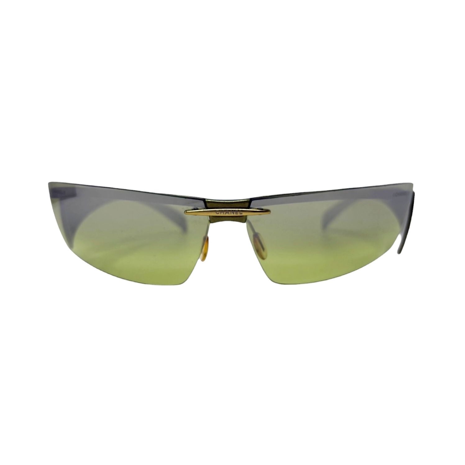 Chanel Green Visor Side Sunglasses