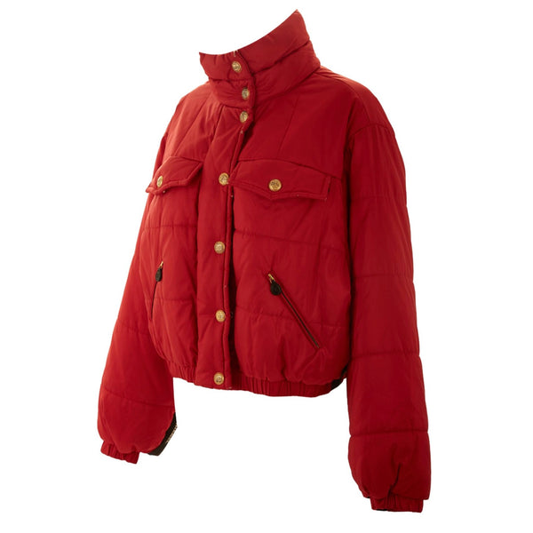Chanel Red Logo Puffer Jacket