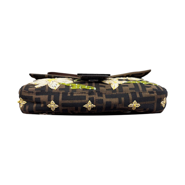 Fendi Logo Floral Baguette