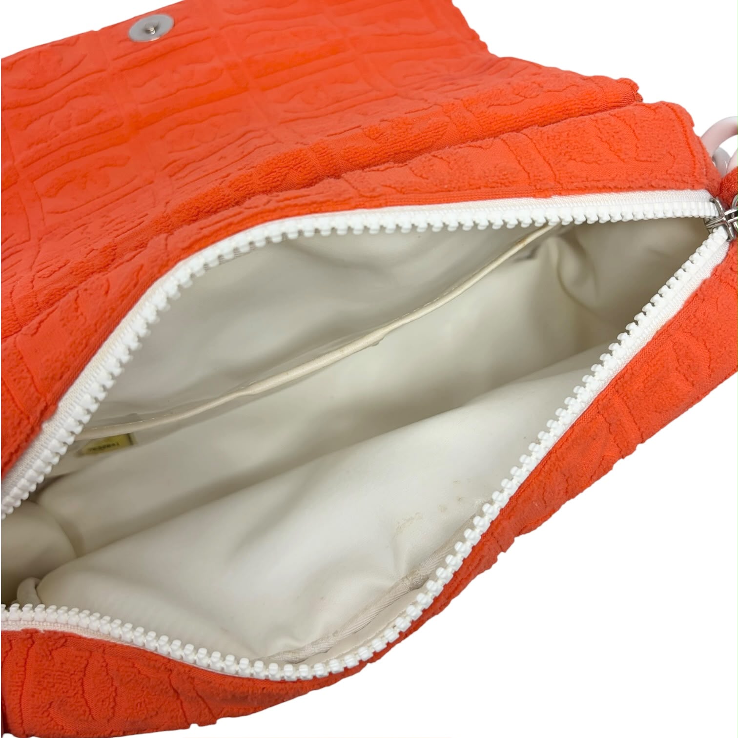 Chanel Orange Logo Terrycloth Shoulder Bag