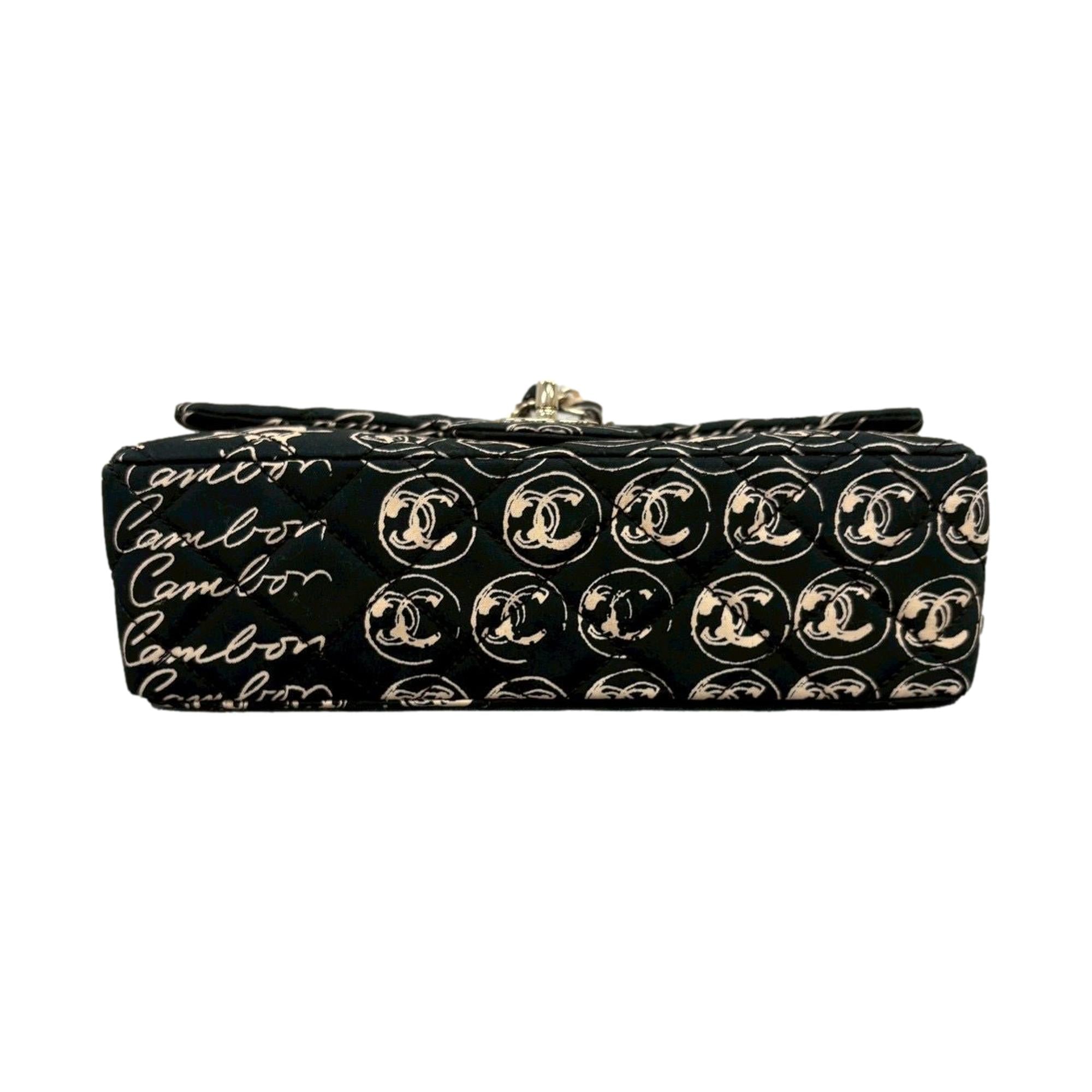 Chanel Black Coco Print Flap Bag