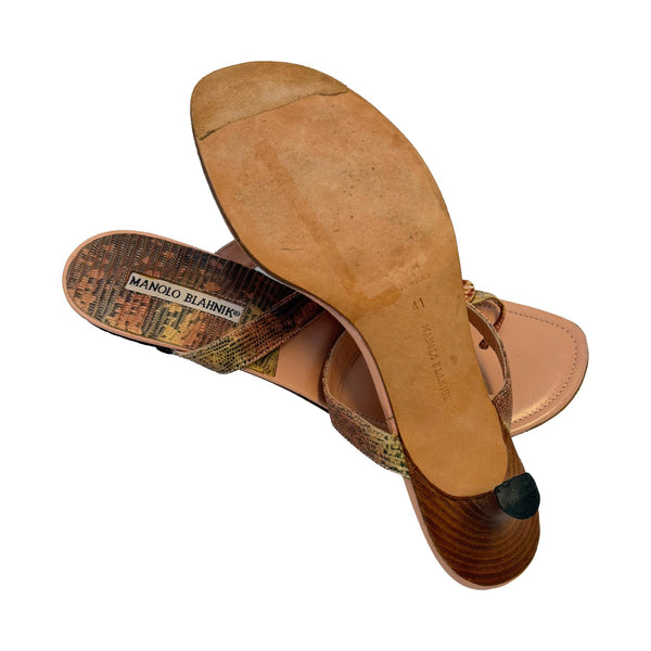 Manolo Blahnik Seashell Kitten Heels
