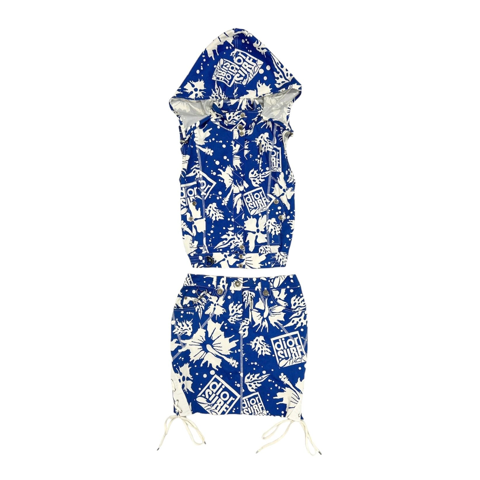 Dior Surf Blue Skirt Set