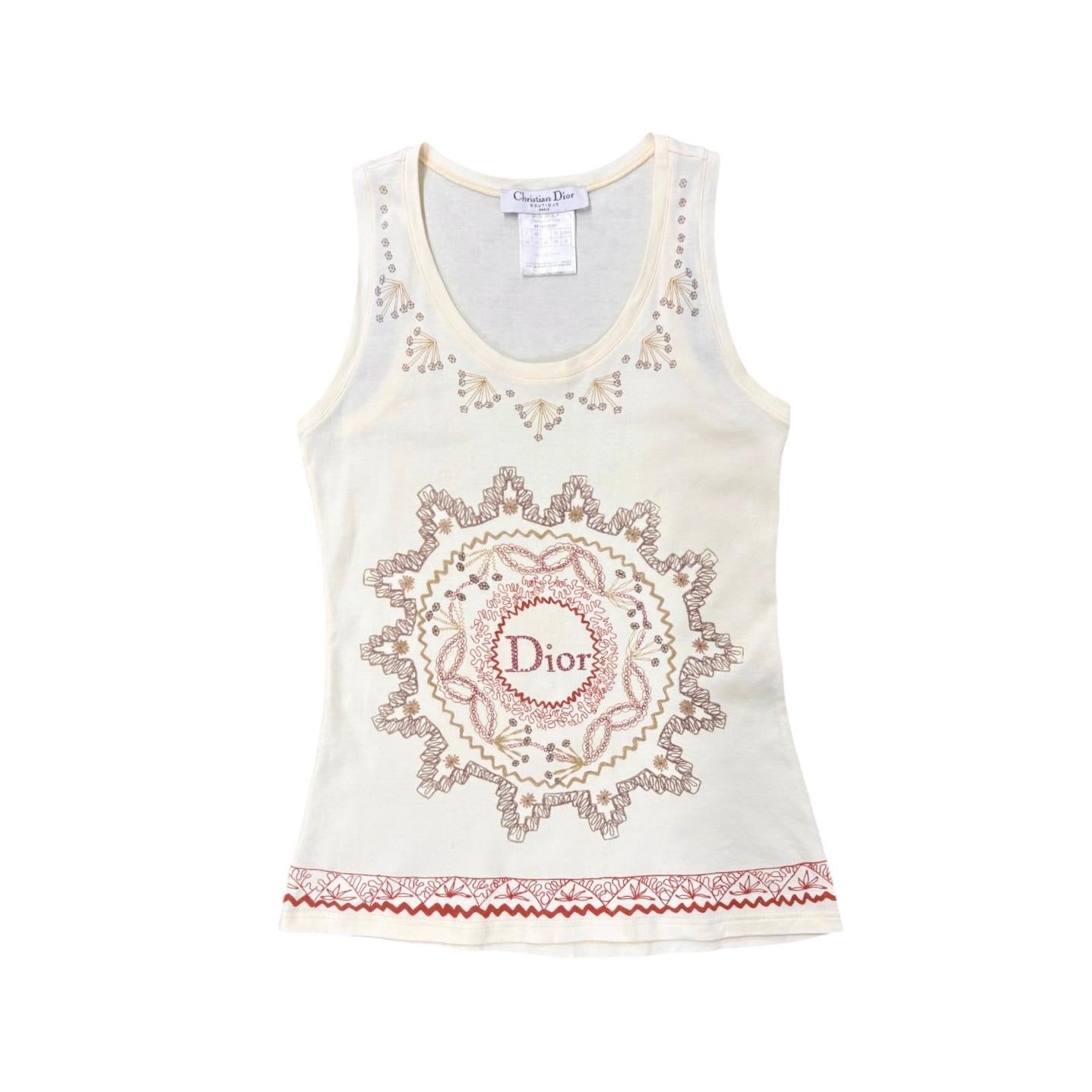 Dior Ivory Logo Tank