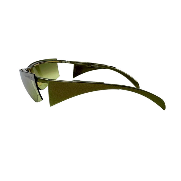 Chanel Green Visor Side Sunglasses