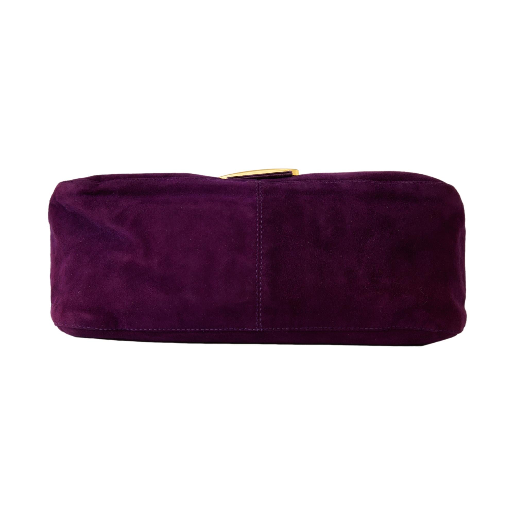 Fendi Purple Suede Baguette Bag