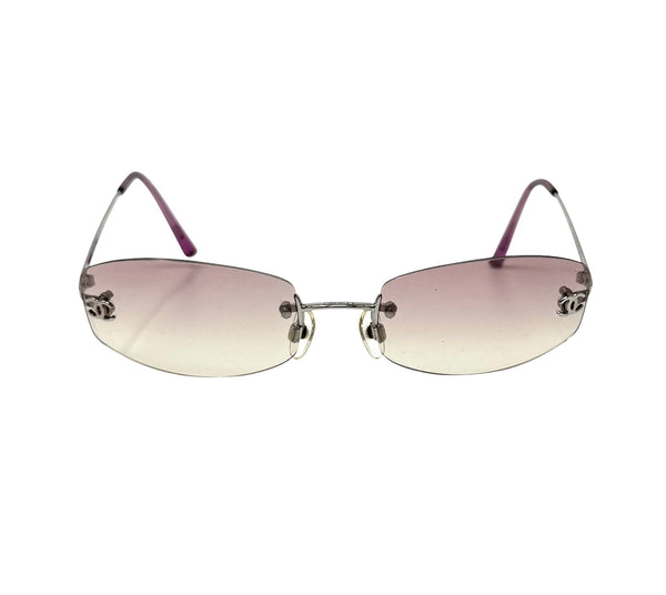 Chanel Light Pink Mini Rimless Sunglasses