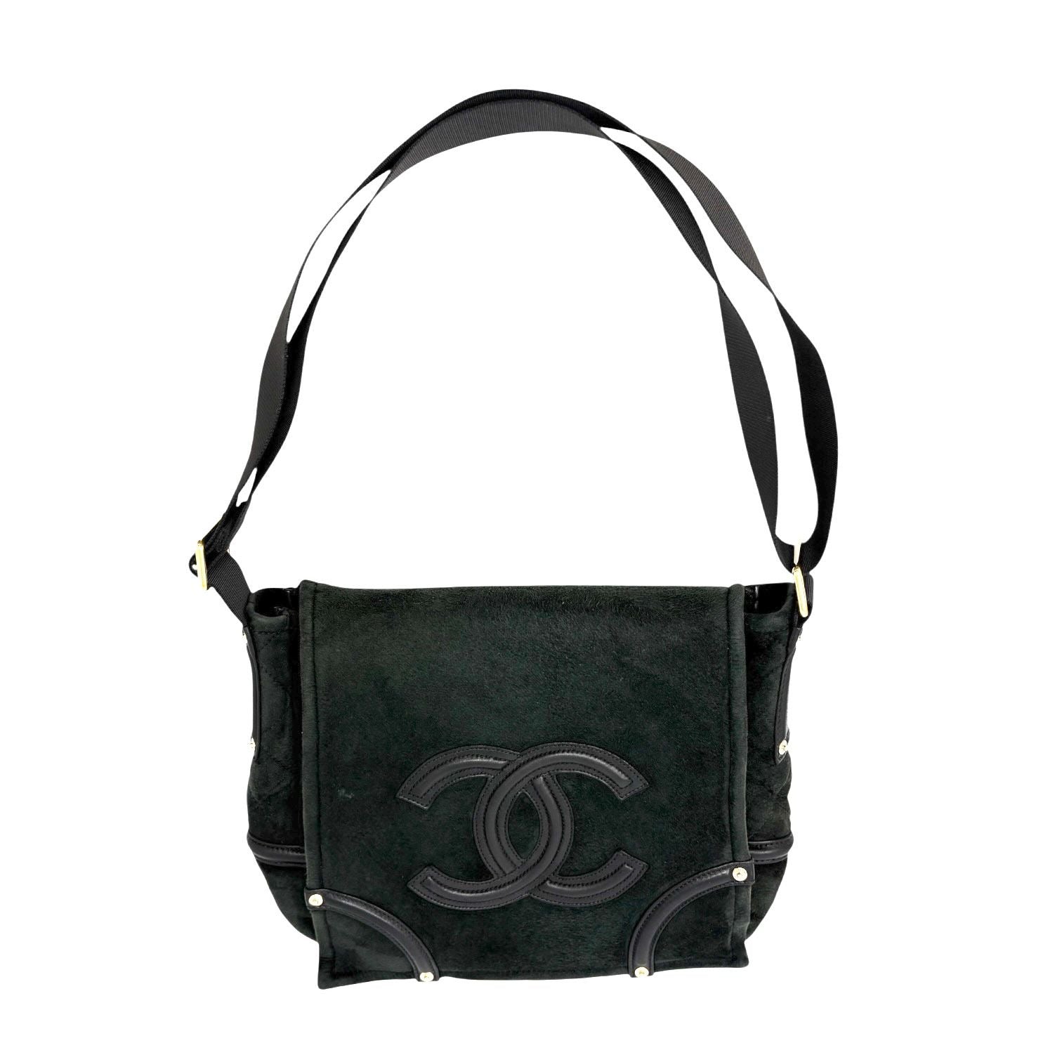 Chanel Black Suede Messenger Bag