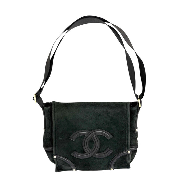 Chanel Black Suede Messenger Bag