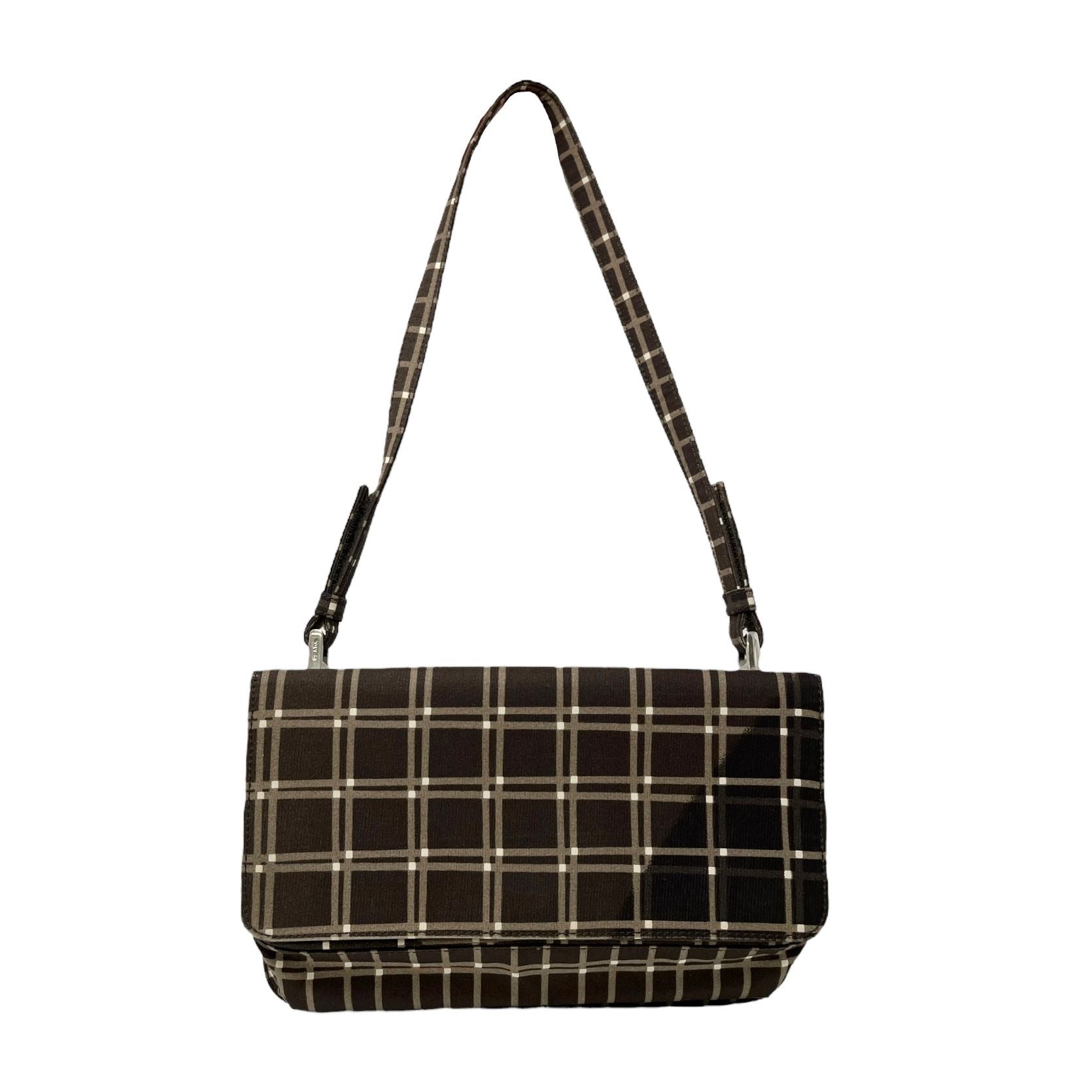 Prada Brown Plaid Shoulder Bag