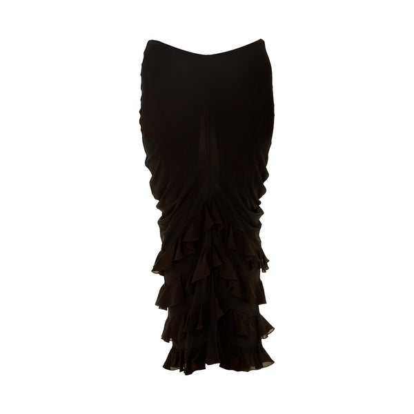 Dior Black Long Ruffled Skirt