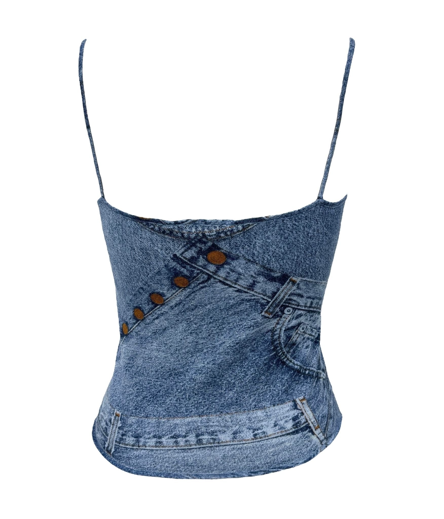 Dior Denim Print CropTank Top