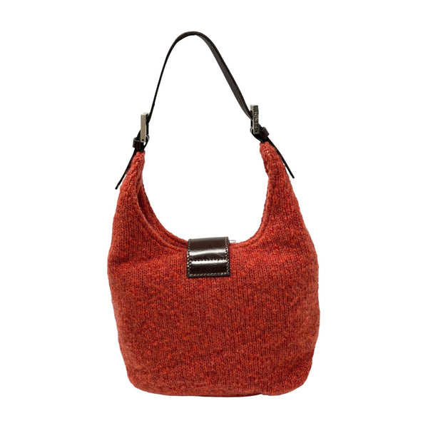 Fendi Orange Knit Baguette Bag