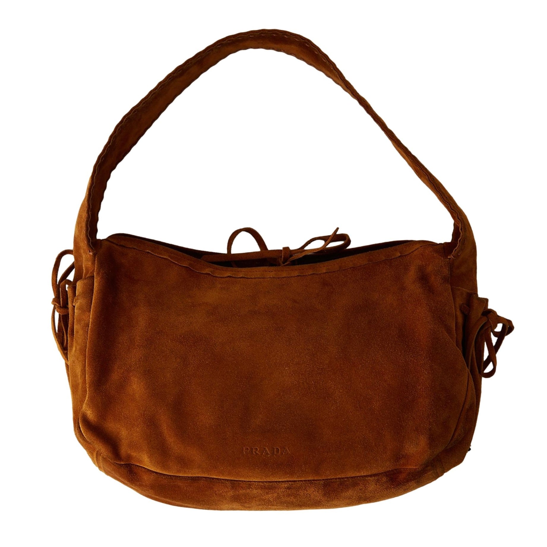 Prada Tan Suede Shoulder Bag