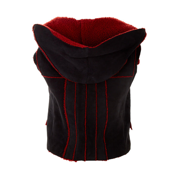 Chanel Suede Shearling Logo Vest