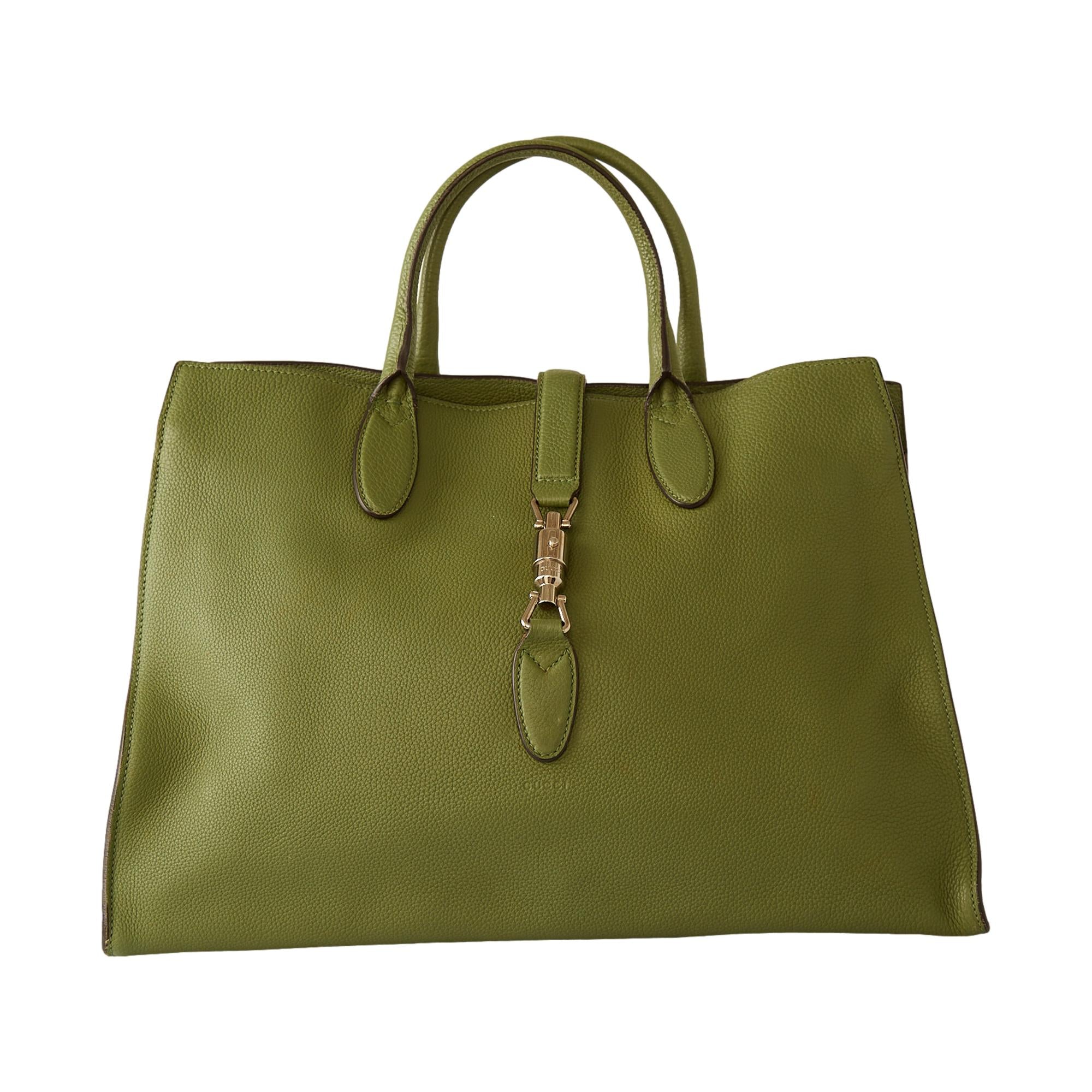 Gucci Green Large Jackie Top Handle  Bag