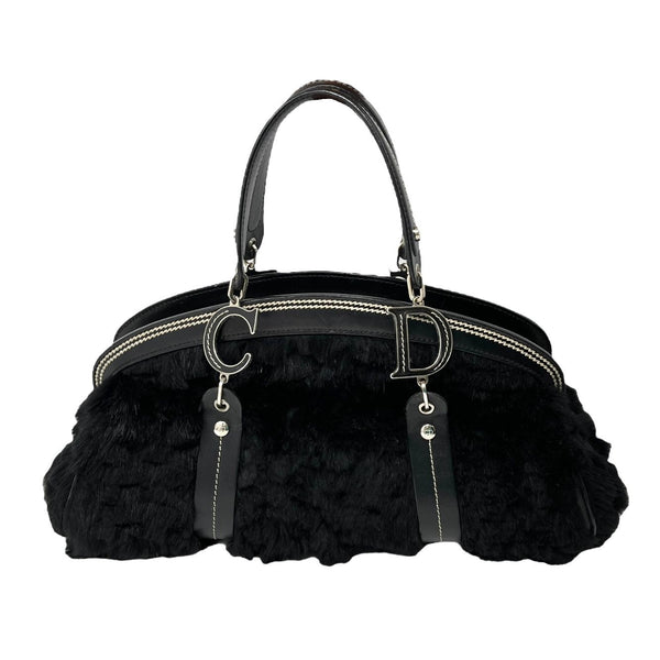Dior Black Fur Logo Shoulder Bag – Treasures of NYC