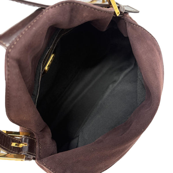 Fendi Chocolate Suede Shoulder Bag