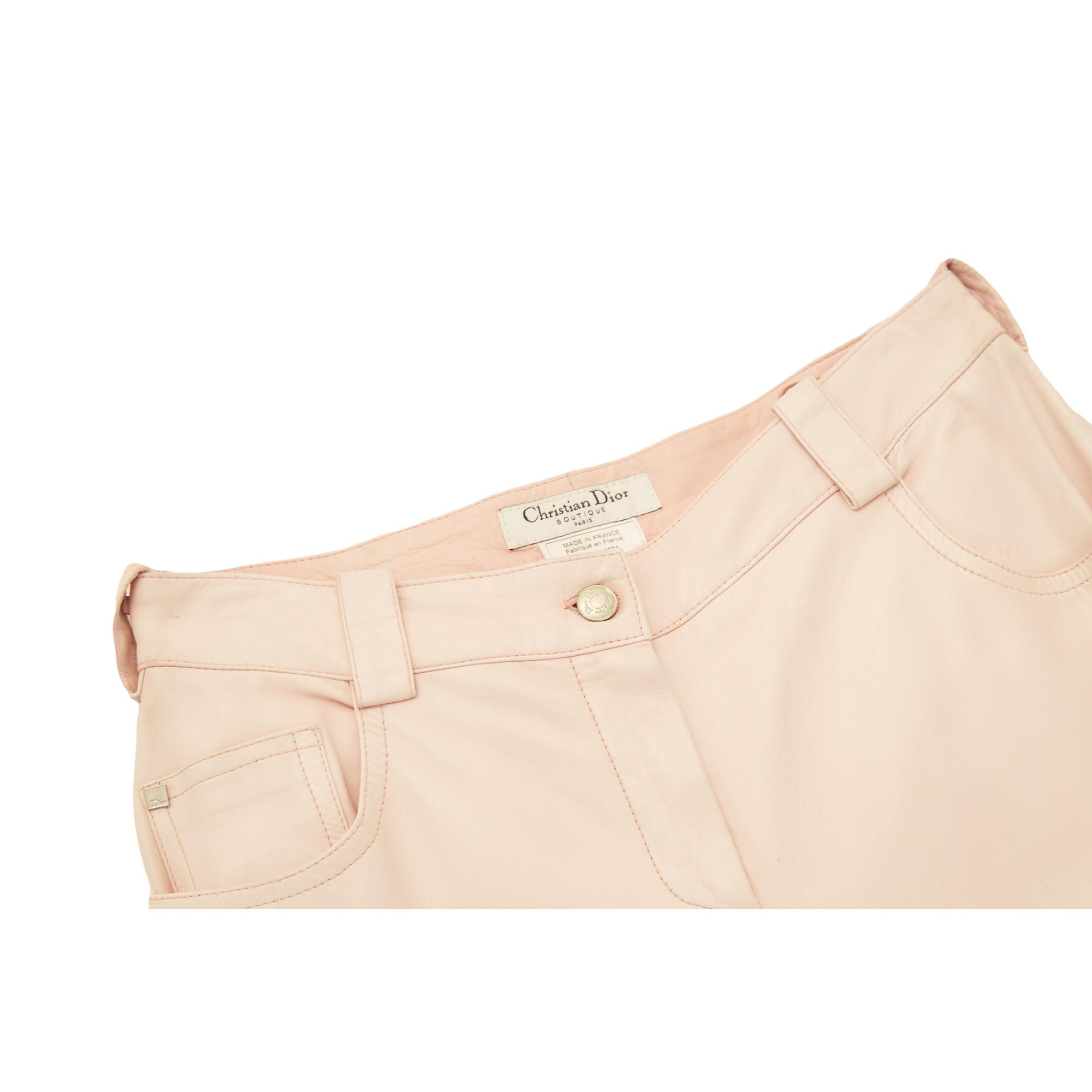 Dior Pink Logo Bondage Leather Pants – Treasures of NYC
