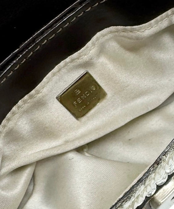 Fendi Silver Sequin Croissant