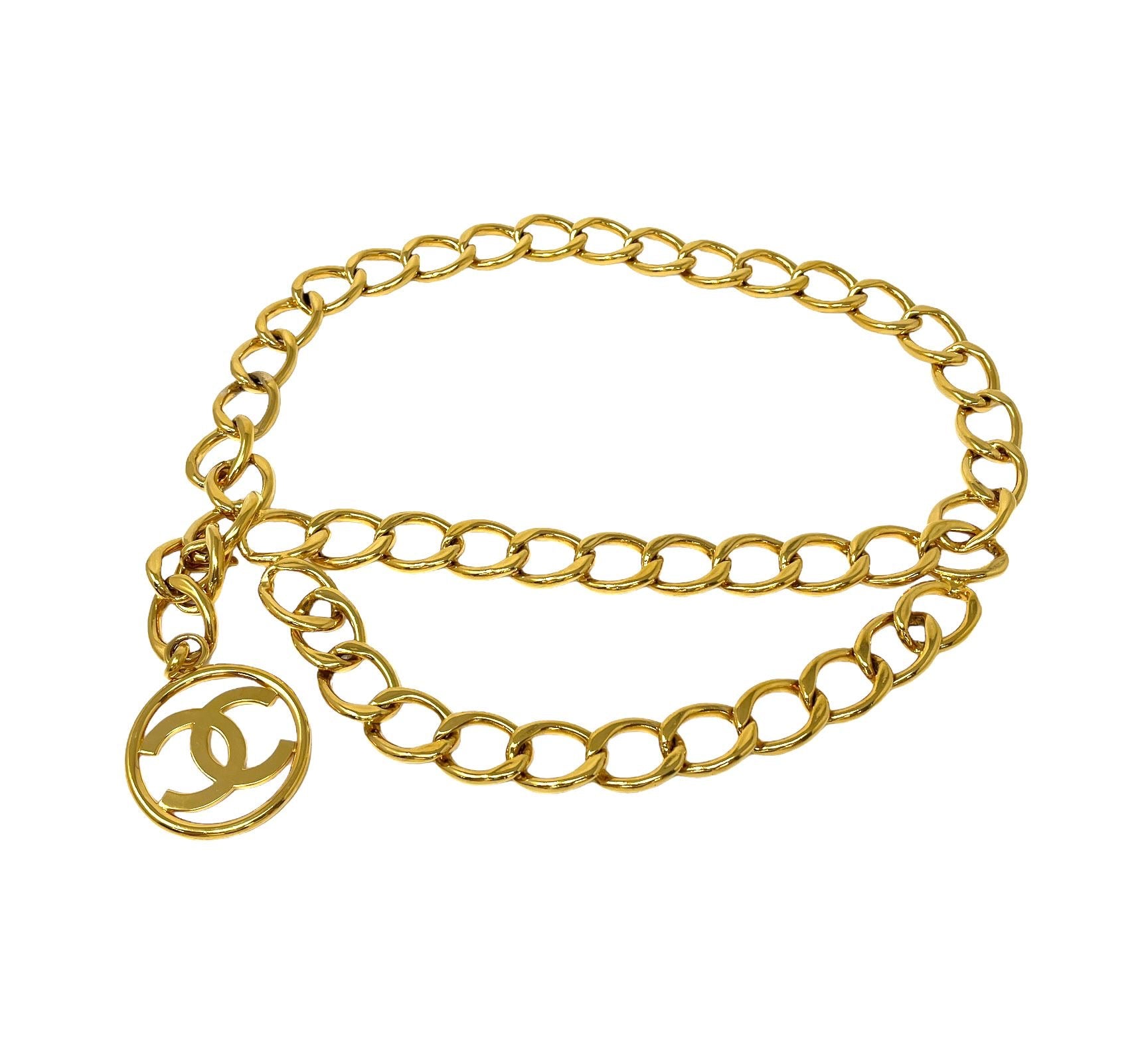Chanel Gold Jumbo Logo Chain Belt