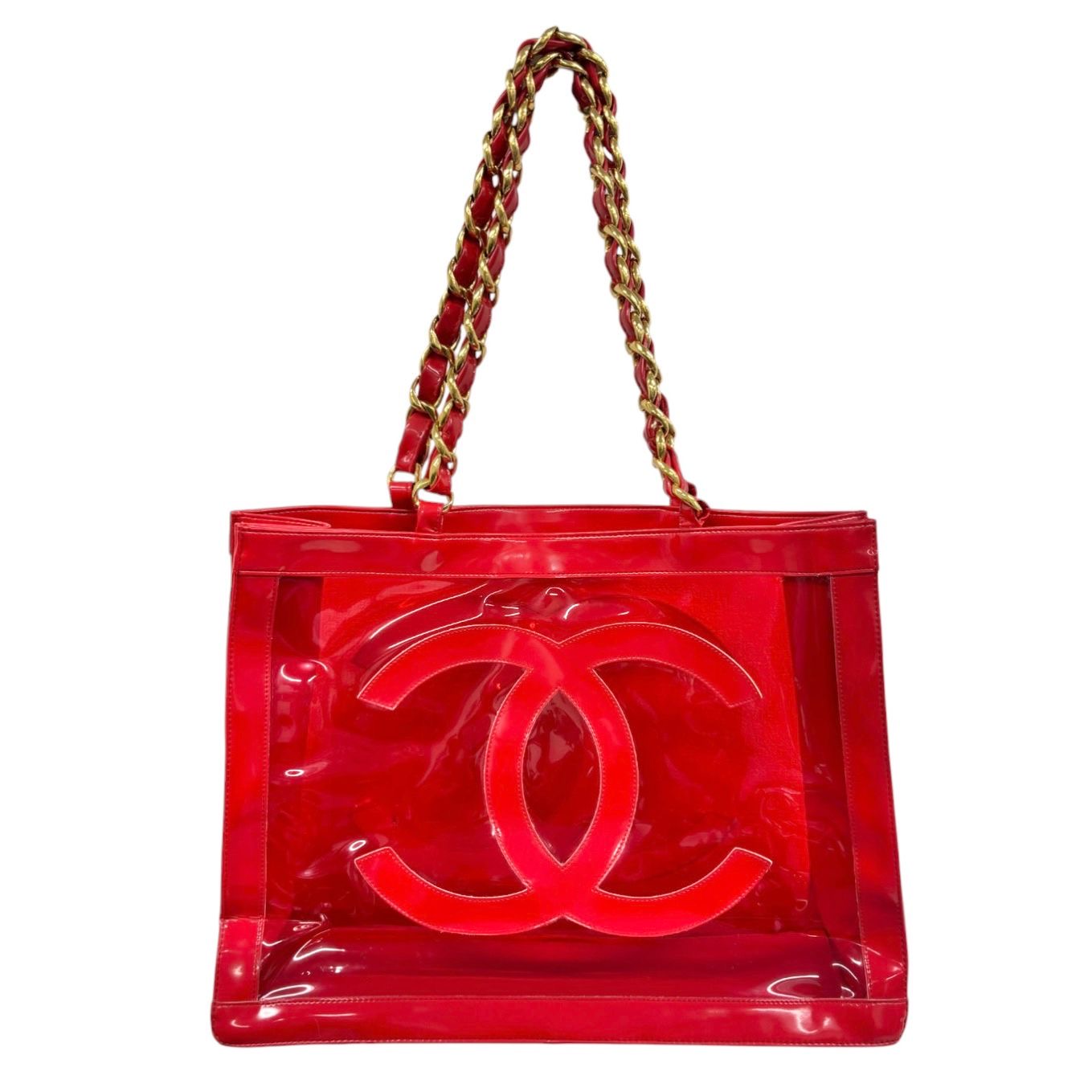 Chanel Red Transparent Chain Bag