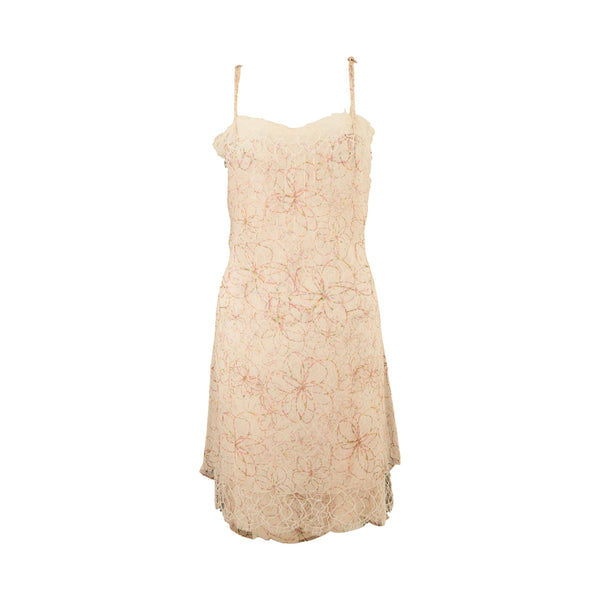 Chanel '04 Silk Floral Lace Dress
