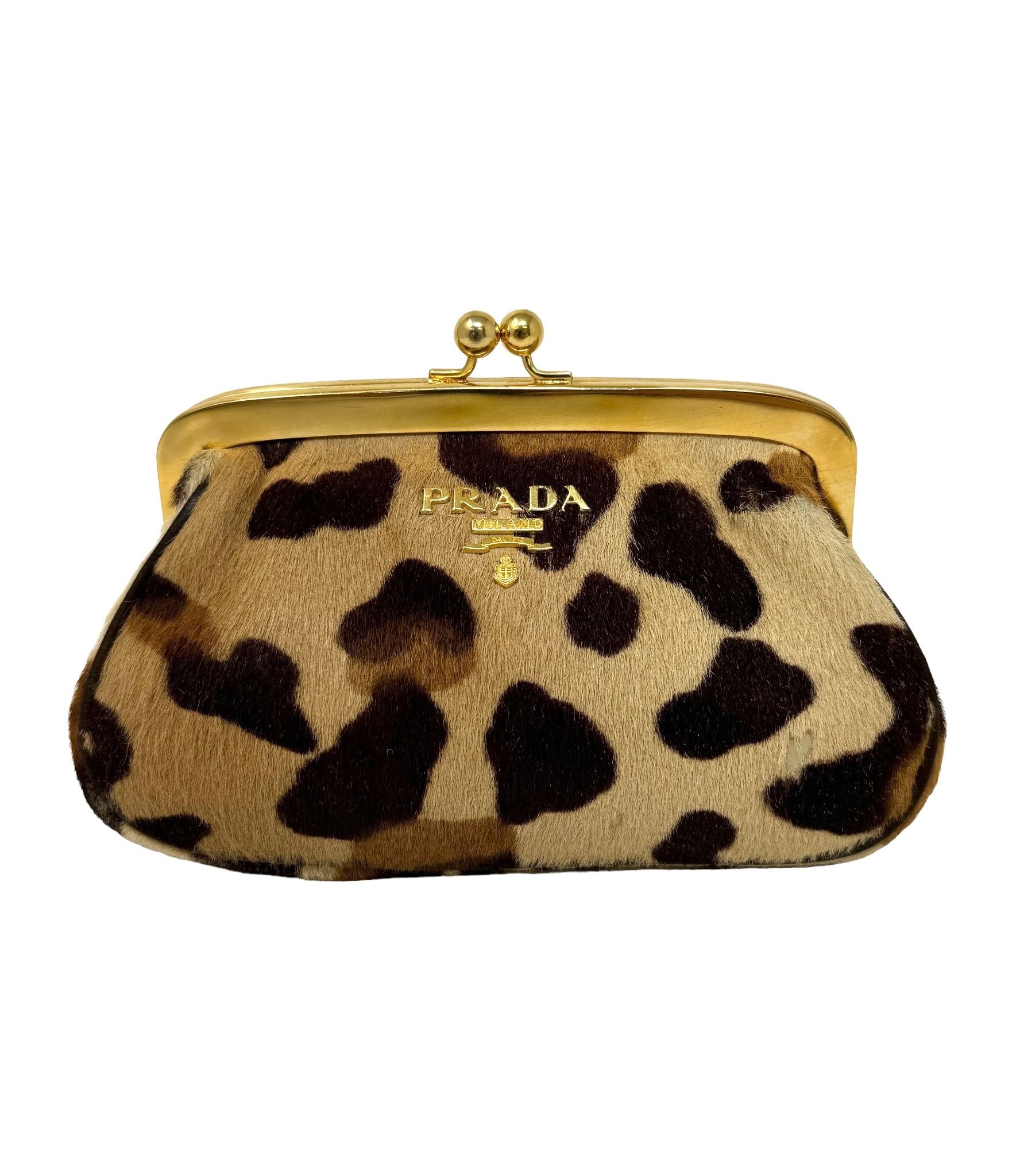 Prada Cheetah Kisslock Mini Clutch