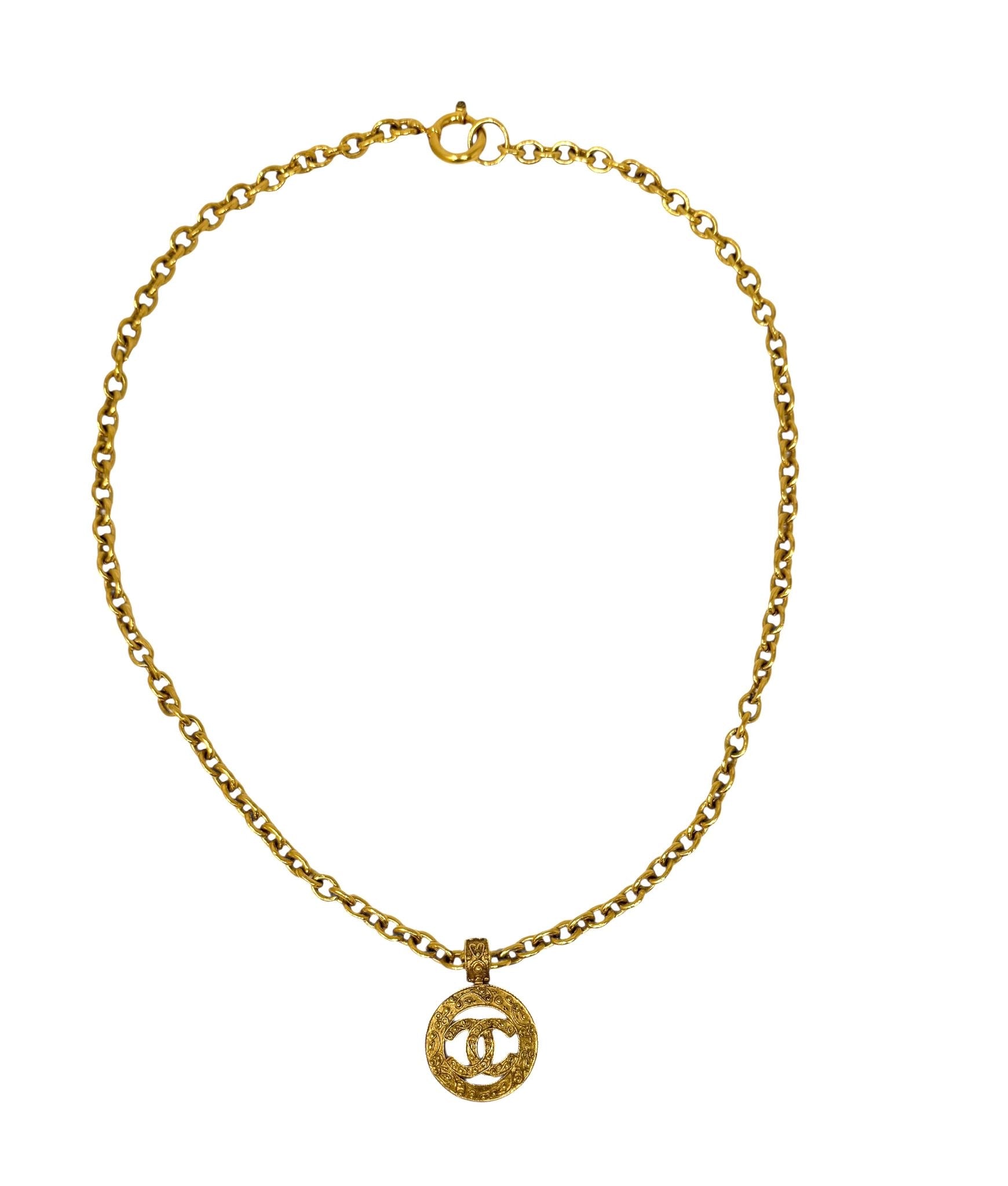 Chanel Gold Logo Chain Necklace