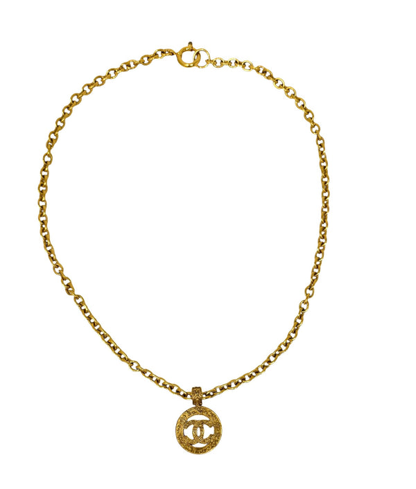 Chanel Gold Logo Chain Necklace