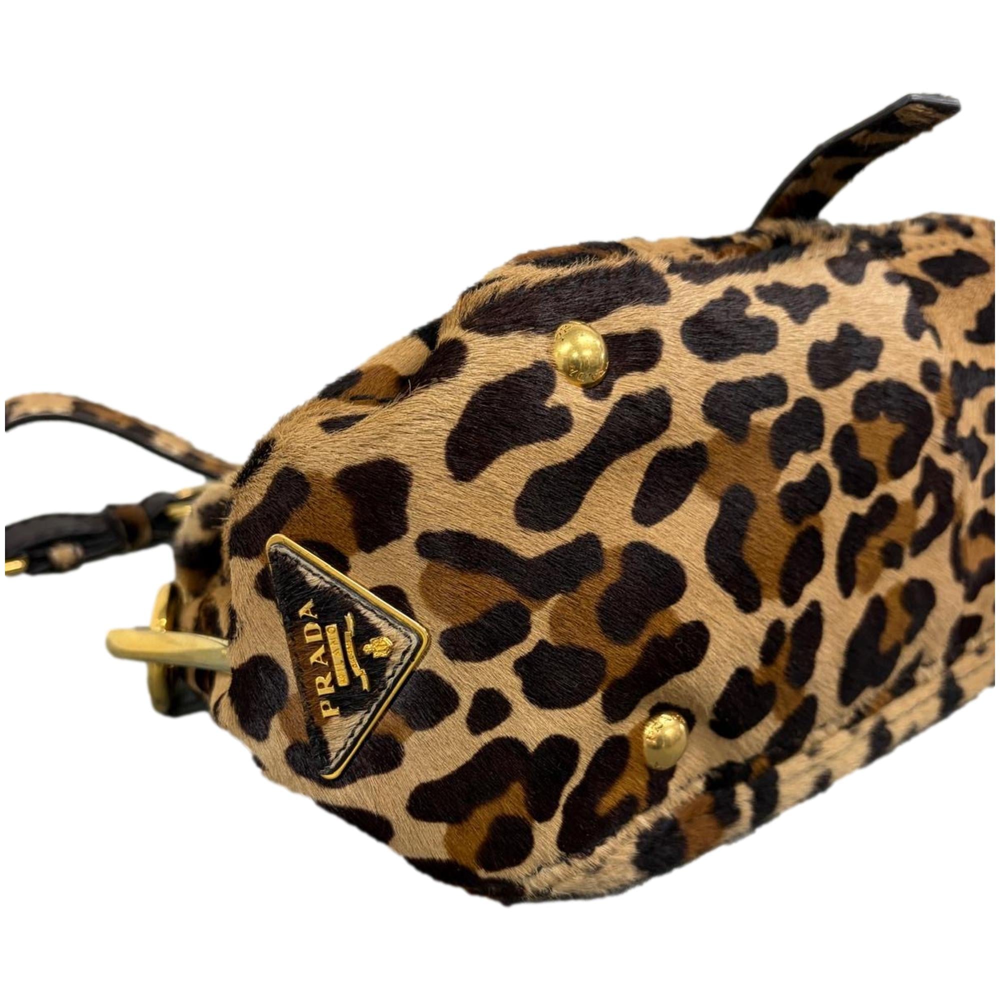Prada Cheetah Calf-Hair Shoulder Bag