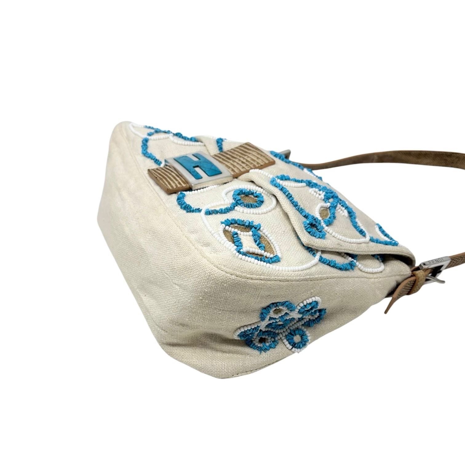 Fendi Turquoise Beaded Mamma Baguette